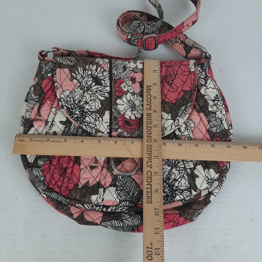 🔥Vera Bradley Brown Pink and White Floral Bag See all pics for Condition GUC - Picture 2 of 6